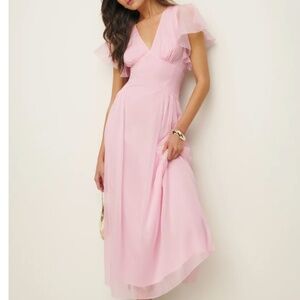 Reformation Winslet Midi Dress - Powder Pink